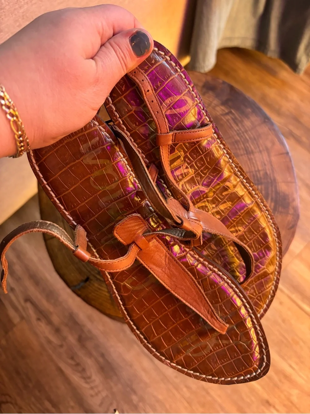 ✨SALE✨Sam Edelman / Gigi Thong Sandal - Brown Leather Sandals - Picture 12 of 12